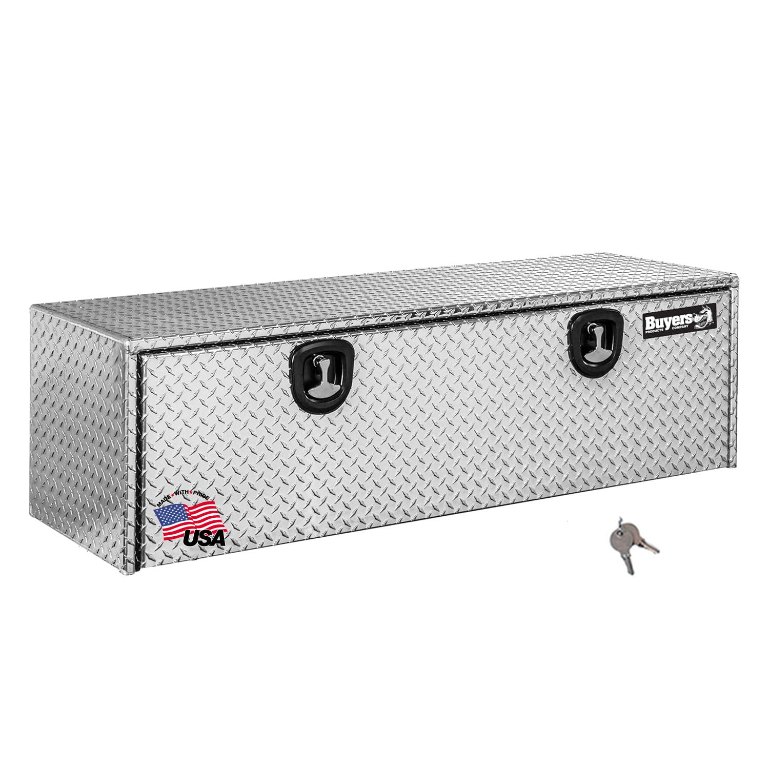 Buyers Products 1705145 Diamond Tread Aluminum Underbody Truck Tool Box W/Compression Latch, 24 X 24 X 60 Inch, Made In The Usa,