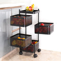 MultiPurpose Trolley Storage Organizer, Matt Black, 4 Layer