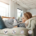 Niuniudaddy 23.6' | 5 Pounds Grey Cat Weighted Stuffed Animals, Cute Weighted Plush Pillow Comfort Big Large Weighted Pillow Pl