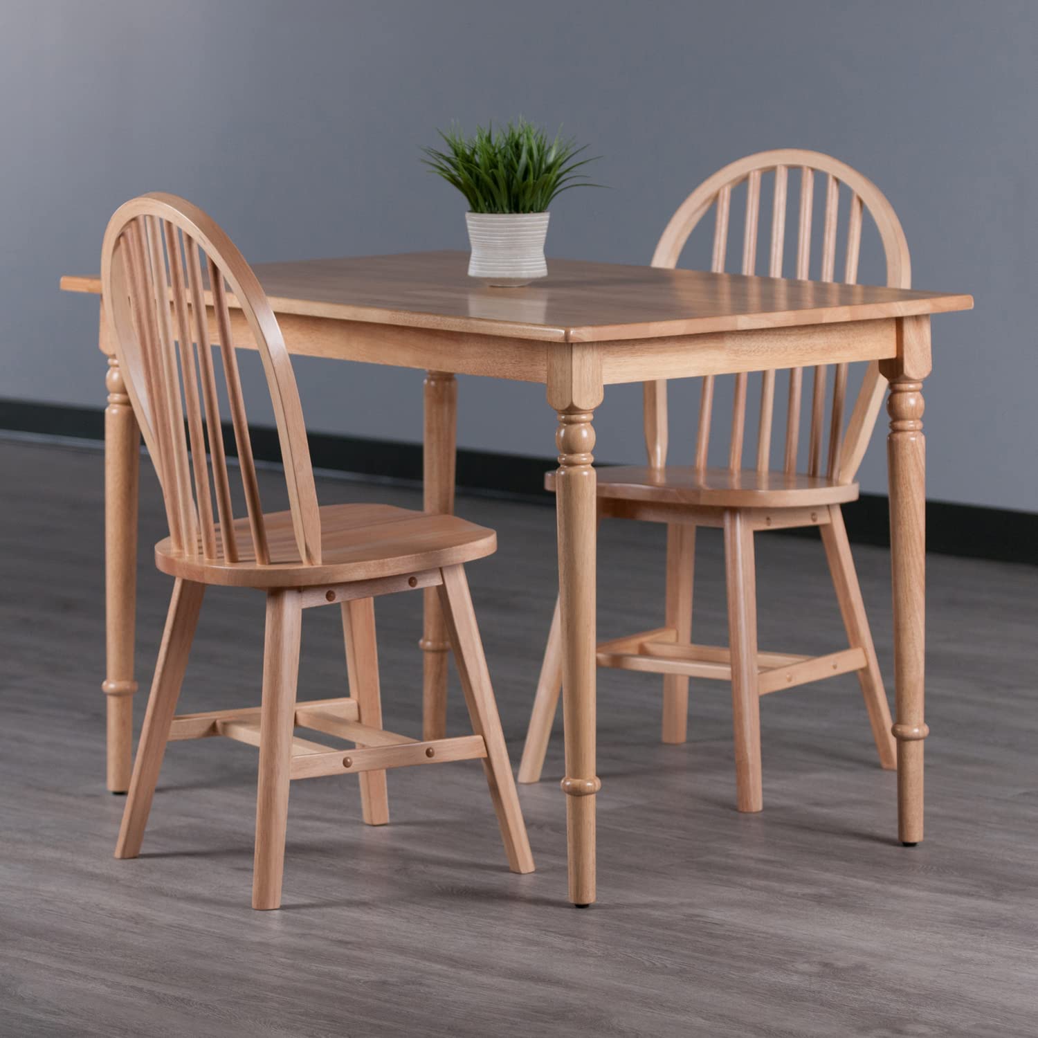 Ravenna 3-Pc Dining Table with Windsor Chairs - Natural
