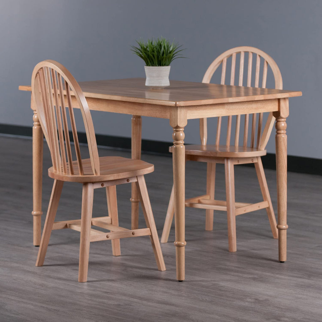 Ravenna 3-Pc Dining Table with Windsor Chairs - Natural