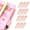 Neljibehu 12-Pack Pen Holder Clips For Notebook, Cute Heart Paper Clips,Rose Gold Office Supplies(12 Rose Gold)