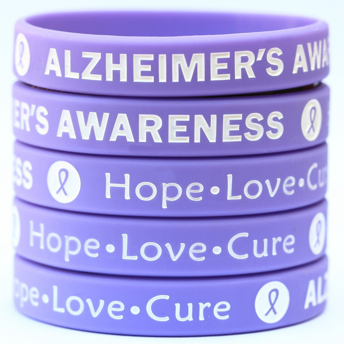 Sayitbands 5 Alzheimer'S Awareness Wristband Silicone Bracelets Purple