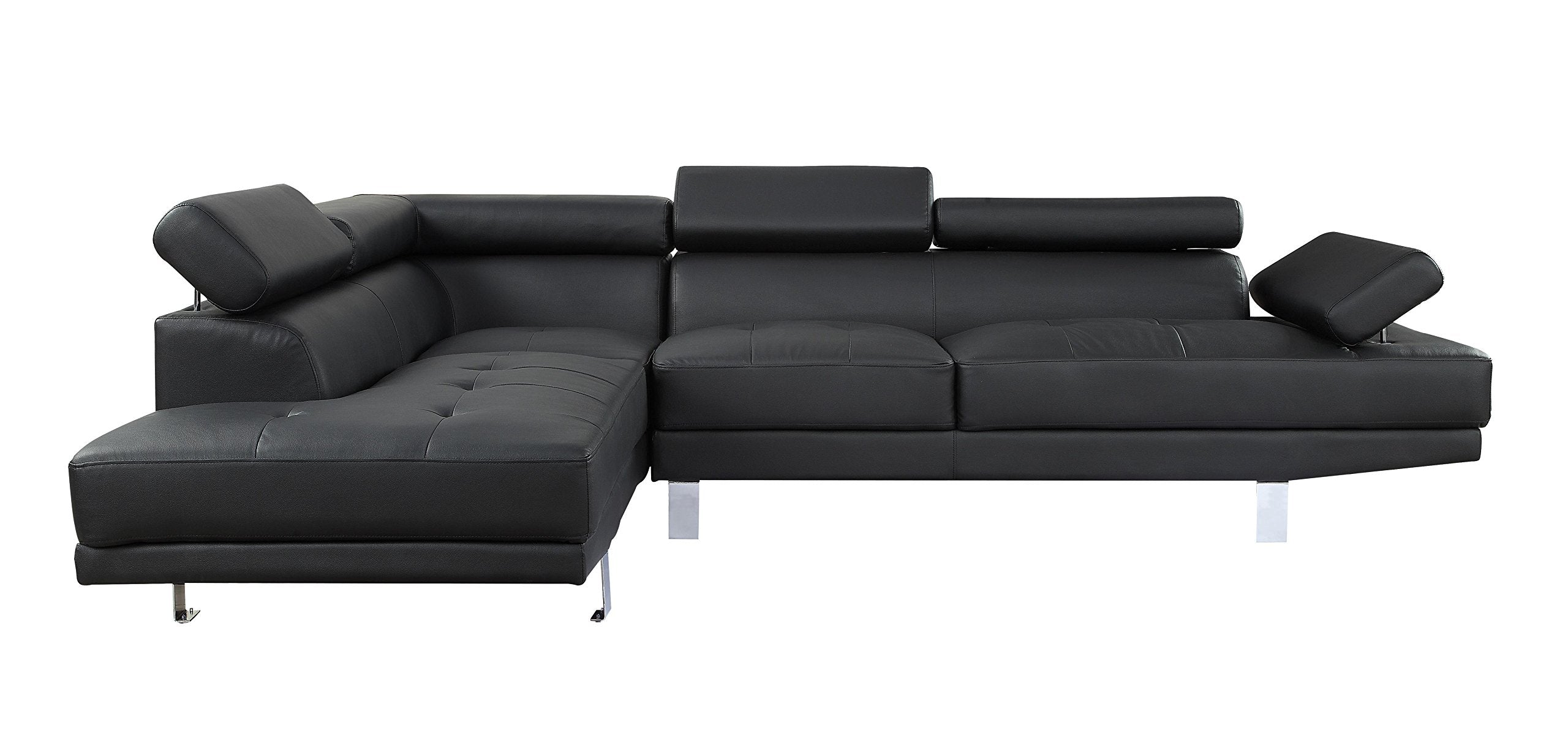 Acme Furniture Connor Sectional Sofa, Black PU