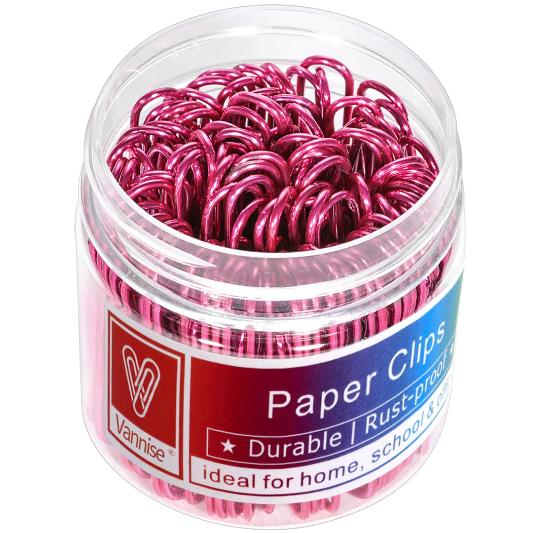 Vannise Paper Clips, 100Pcs 2' Large Paper Clips(50Mm) In Recyclable Container, Big Paper Clips With Vinyl Coated, Jumbo Paper