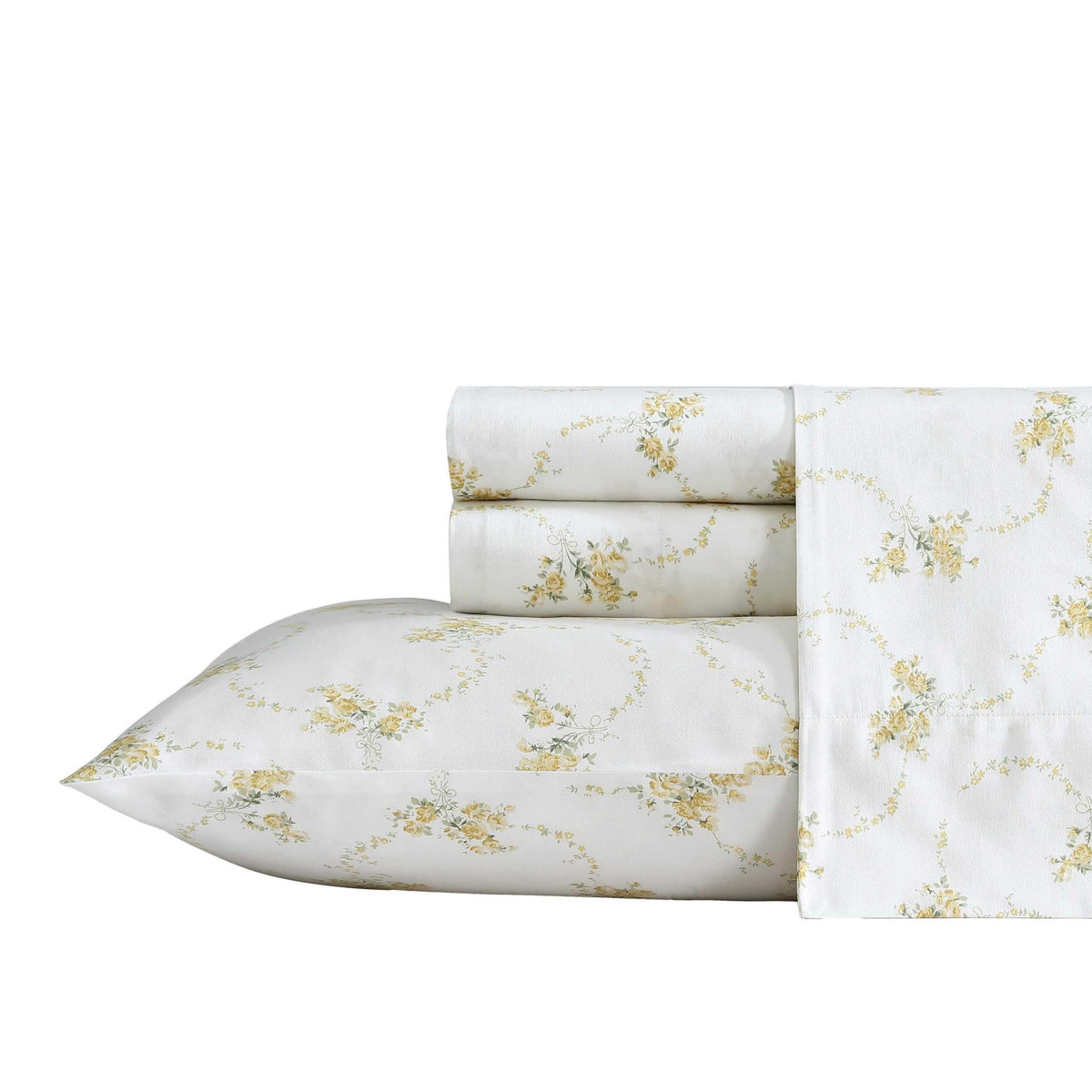 Laura Ashley - King Sheets, Soft Sateen Cotton Bedding Set, Sleek, Smooth, & Breathable Home Decor (Petite Rose Gold, King)