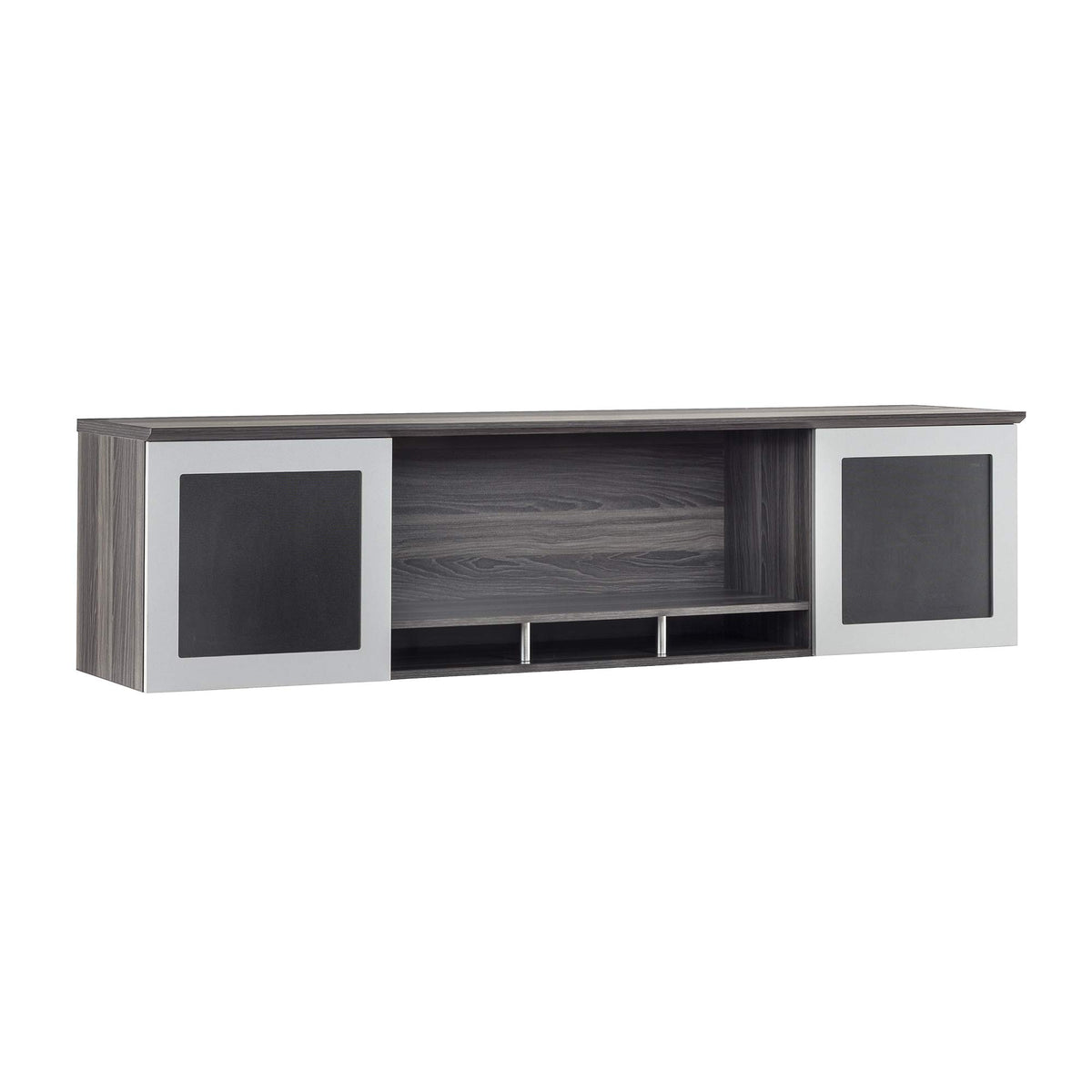 Mayline Mnh63Lgs Medina Hutch Cabinet With Glass Doors, 63&quot;W, Gray Steel Laminate