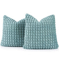 Cocoploceus Set Of 2 Boho Pillow Covers 24X24 Decorative Farmhouse Pillow Covers Velvet Square Cushion Covers Soft Bubble Textur