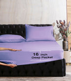 Elegant Comfort Luxurious Wrinkle Resistant 1500 Thread Count Egyptian Quality 1-Piece Fitted Sheet All Around Elastic -Deep Pocket- Ultra Soft Bottom Fitted Sheet, King, Lavender