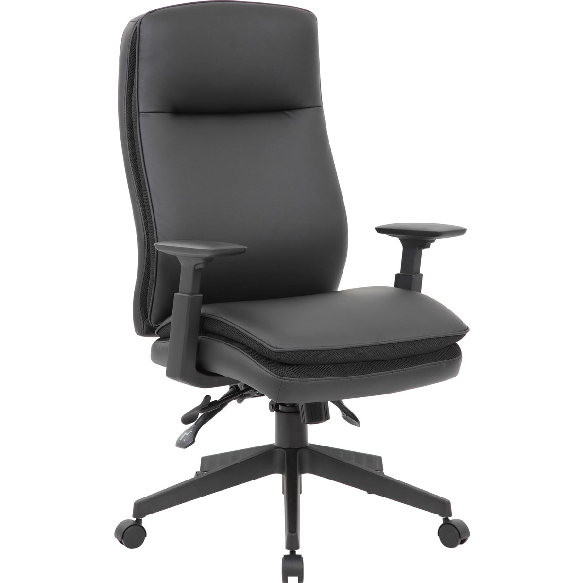 Lorell, Llr03206, Premium Vinyl High-Back Black Executive Chair