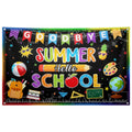 Swepuck 72X43Inch Goodbye Summer Hello School Backdrop First Day Of School Photography Background Welcome Back To Classroom Bann
