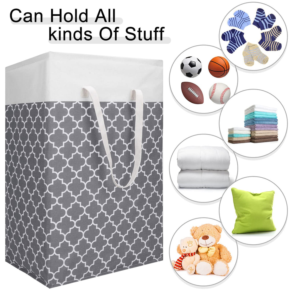 6 Pack Laundry Hamper 75L Collapsible Laundry Baskets With Long Handles Freestanding Dirty Clothes Hamper Waterproof Foldable La