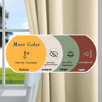 Mrs.Naturall Biscotti Beige Curtains 52X100 Inches Long For Dining Room 2 Panels Blackout Room Darkening Curtain For Bedroom