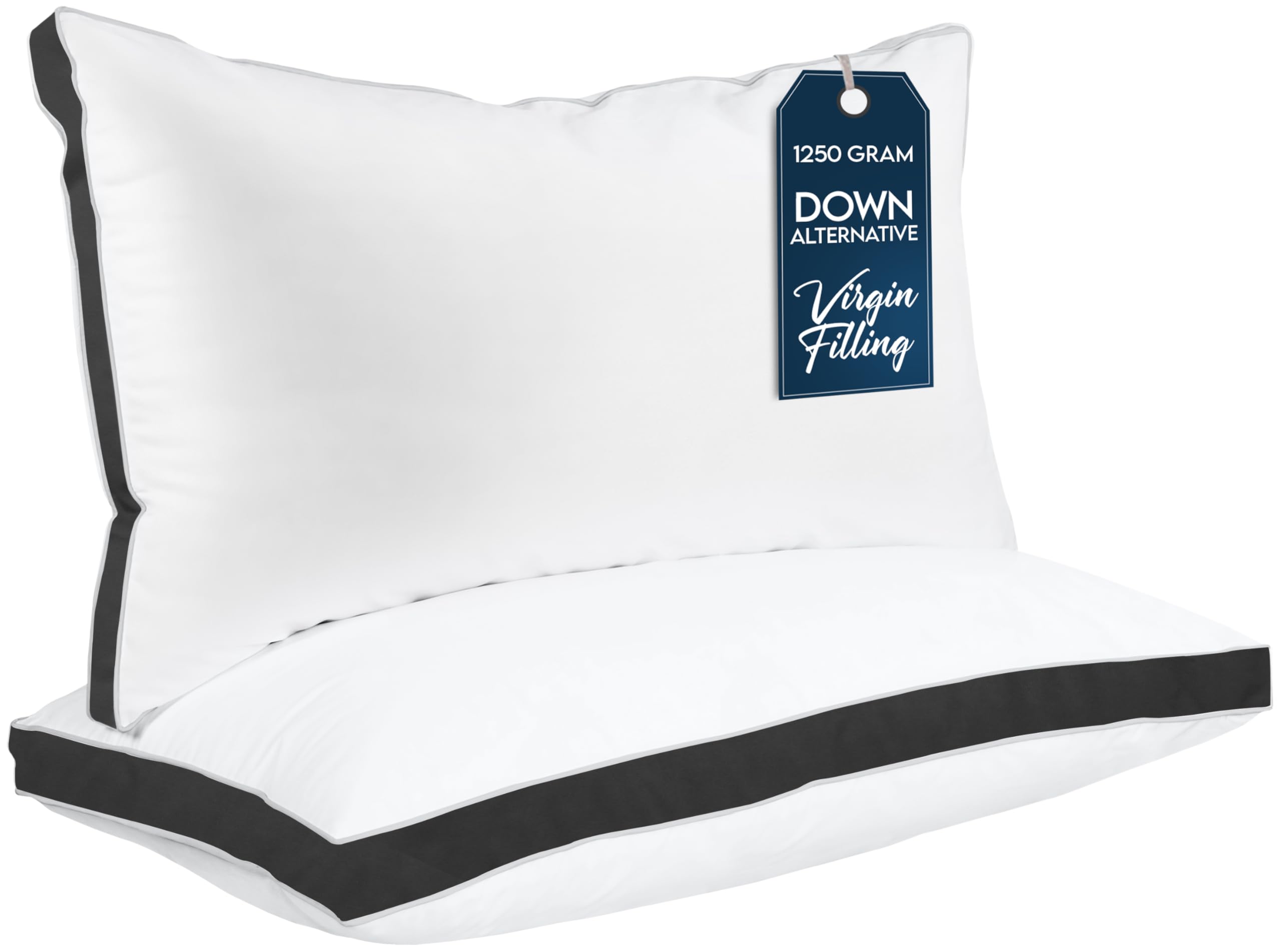 Utopia Bedding Bed Pillows For Sleeping King Size (Black), Set Of 2, Cooling Hotel Quality, Gusseted Pillow For Back, Stomach Or