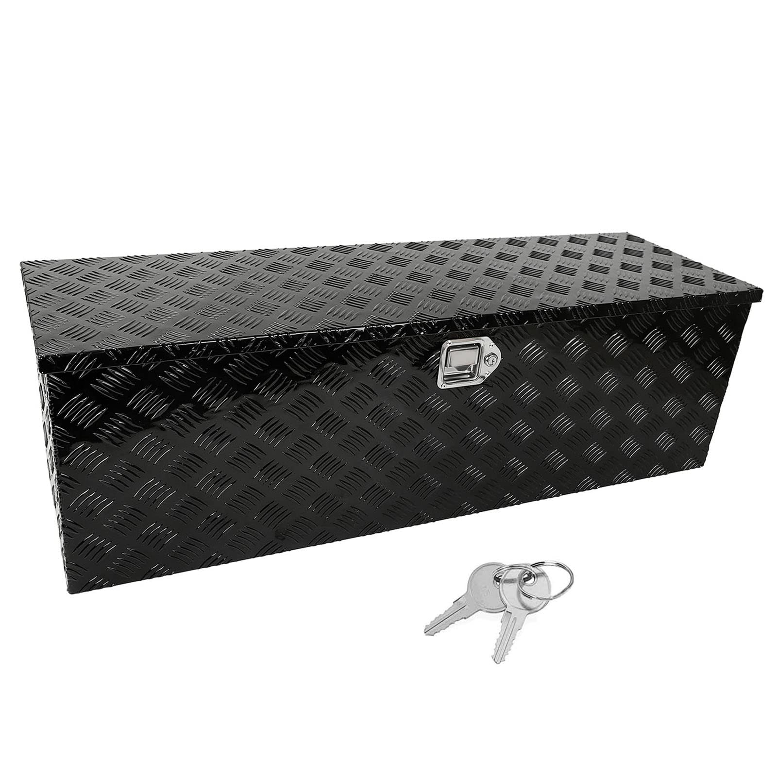 Confote 49 ' Heavy Duty Aluminum Stripes Plated Tool Box Pick Up Truck Bed Rv Trailer Toolbox Waterproof Square Storage Organiz