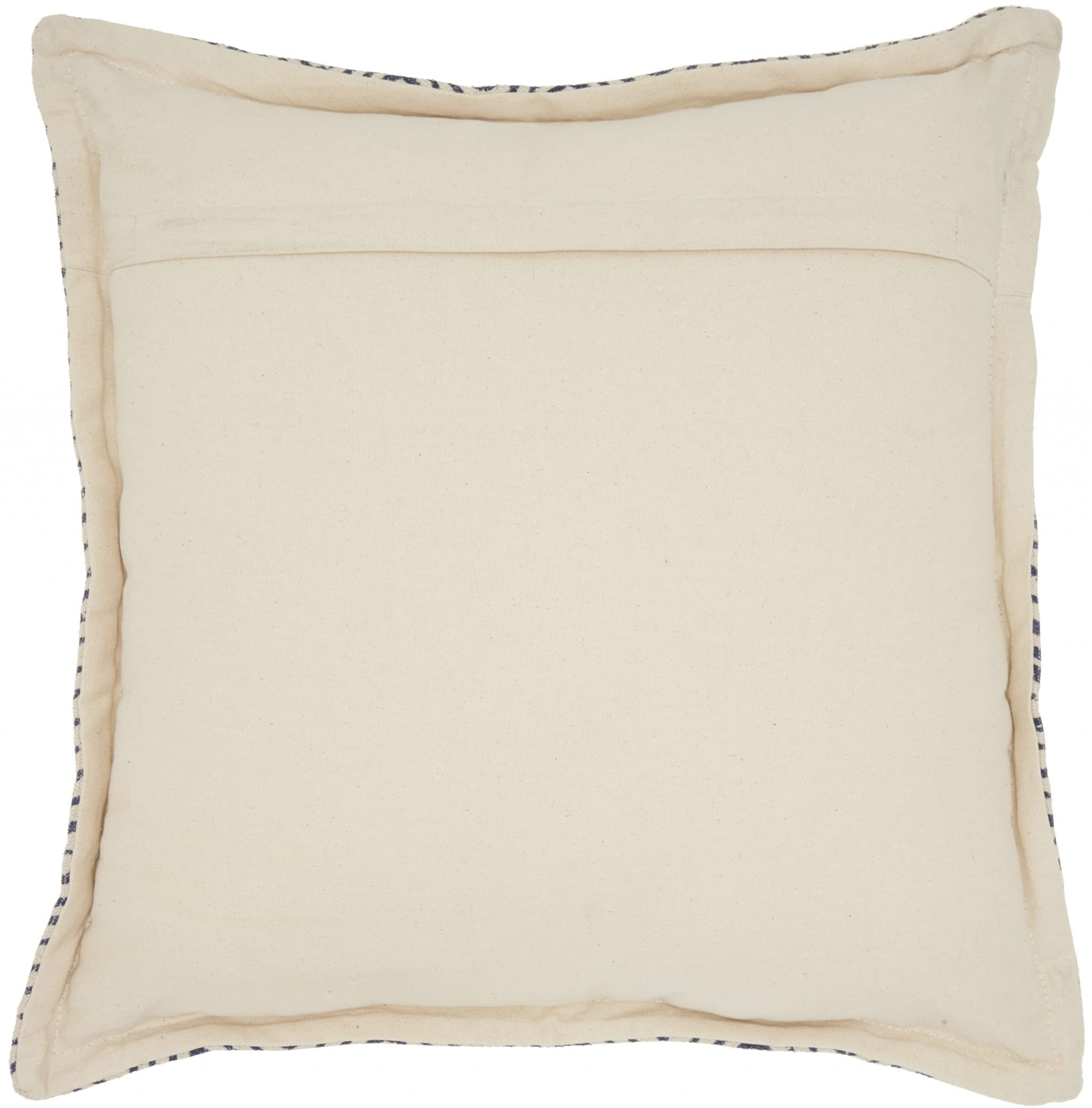 HomeRoots 100% Cotton Indigo and Ivory Waves Throw Pillow