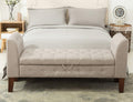 Awonde Upholstered Storage Bench with Arms Ottoman Bench for Bedroom Entryway Living Room Khaki
