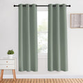 Nicetown Bedroom Curtain Panels Blackout Draperies, Greyish Green, 1 Pair, 34 By 70-Inch, Thermal Insulated Solid Grommet Blacko