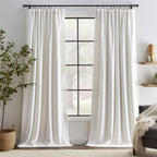 Lazzzy White Velvet Curtains Thermal Insulated Curtains 120 Inch Long Light Filtering Window Drapes For Bedroom Living Room Super Soft Luxury Window Treatment 2 Panels Rod Pocket, W42 X L120