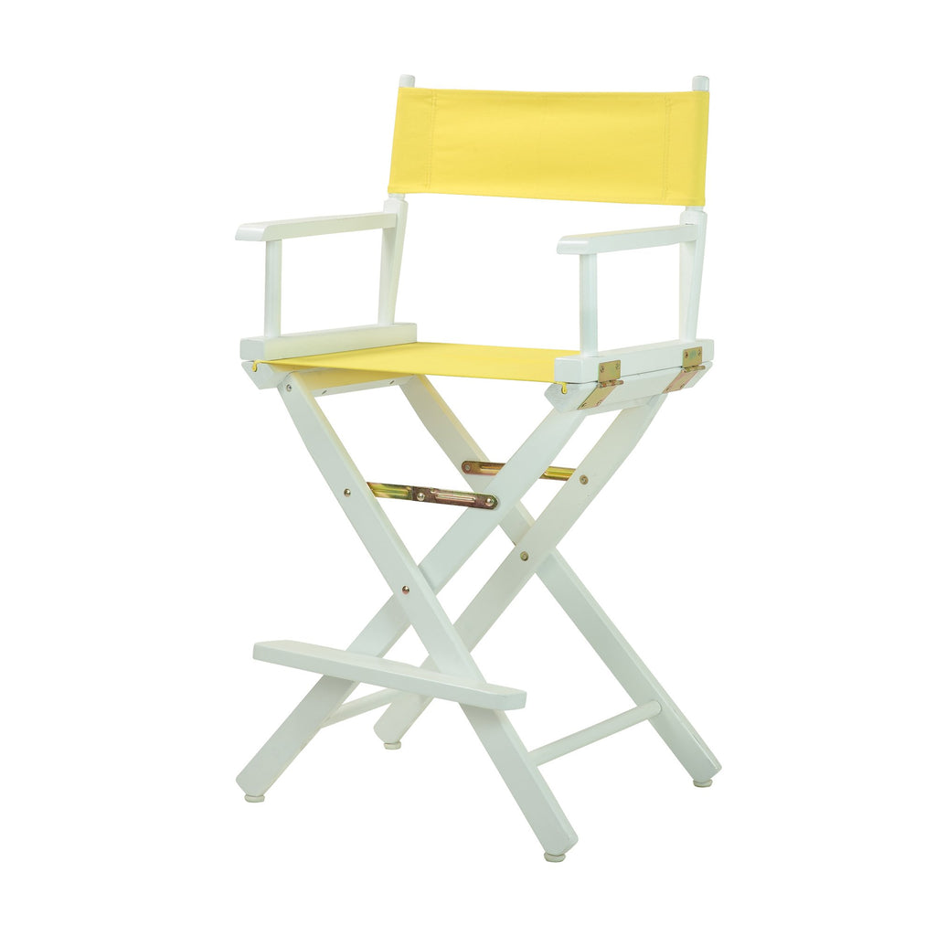 Casual Home 24" Director'S Chair White Frame With Yellow Canvas, Counter Height
