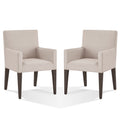 Benjara Chair Mod 24 Inch Dining Armchair, Upholstered, Rubberwood, Set of 2, Gray