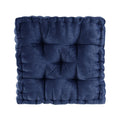 Intelligent Design Azza Floor Pillow, Large Cushions Sitting For Adults, Floor Pillow For Meditation Or Yoga, Lustrous Chenille Tufted With Scalloped Edges For Bench/Chair Cushion, 20'X20'X5' Navy