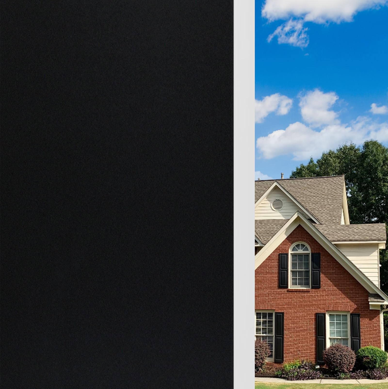KESPEN Total Silk Blackout Window Film Privacy Static Cling, 100% Light Blocking Anti-UV Room Darkening Opaque Glass Tint, Heat 