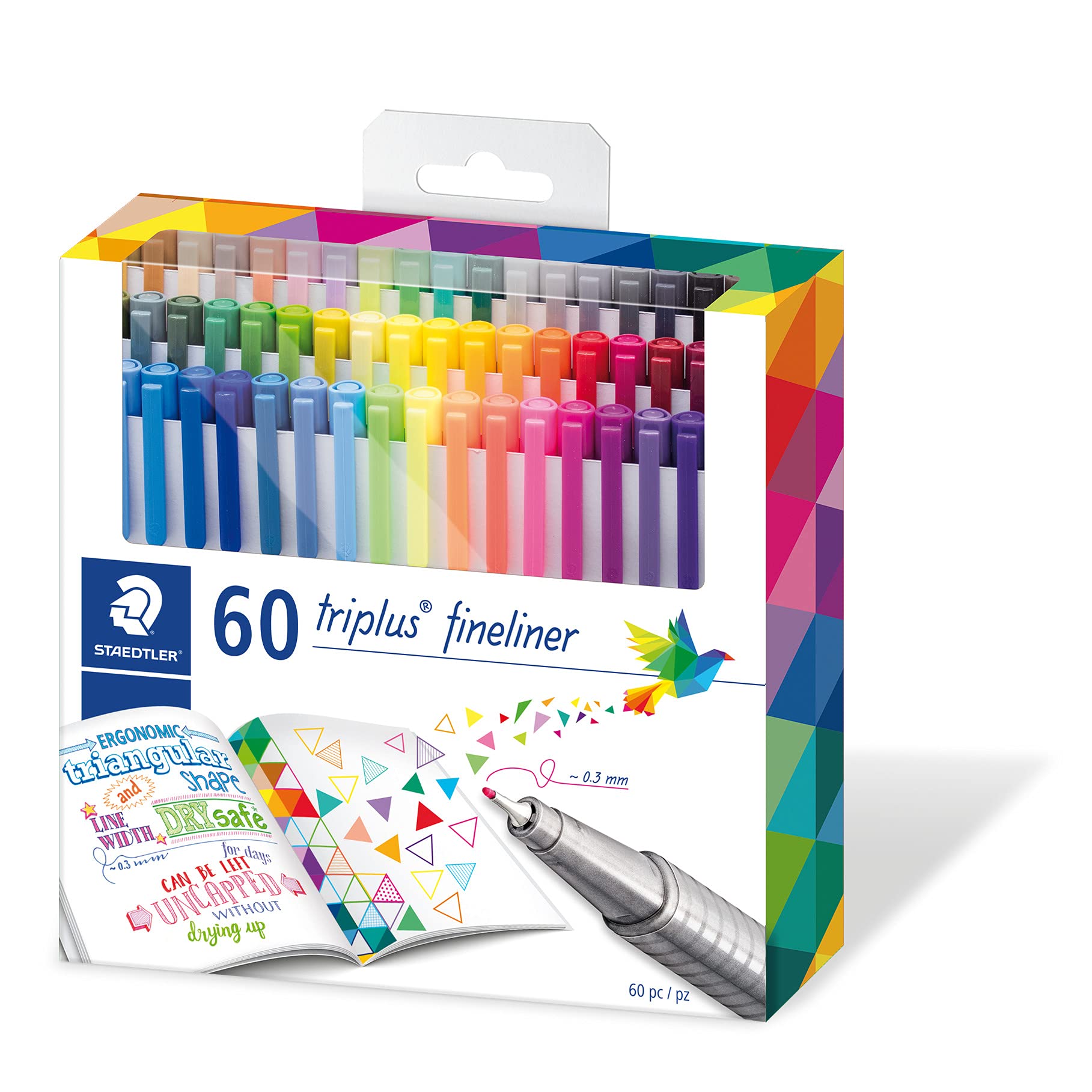 Staedtler 334 C60 Triplus Fineliner 60 Brilliant Colours - 0.3Mm Line Width