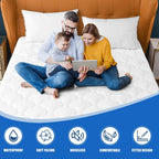 Jamrest Waterproof Mattress Protector Twin Xl Size, 6''-21'' Deep Pocket Fitted Quilted Mattress Pad Cover, Breathable Hollow Co