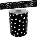 Teacher Created Resources White Painted Dots On Black Straight Rolled Border Trim (Tcr8911)