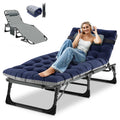 DoCred Folding Chaise Lounge Chair, Folding Cot, 5-Position Adjustable Heavy Duty Patio Chaise Lounges for Outside, Poolside, Be