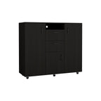 DEPOT E-SHOP Minto 3 Piece Bedroom Set, Cabinet Dresser + 2 Nightstands, Black