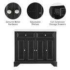 Crosley Furniture Avery Rolling Kitchen Island Storage Cart with Shelves, Microwave Stand, Coffee Bar, Distressed Black