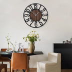 Leike Large Wall Clocks,Silent,Non Ticking,Battery Operated Small Vintage Round Modern Wood Wall Clock For Living Room, Bedroom,