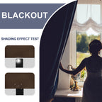 Jiuzhen Blackout Curtains For Bedroom - Curtain Drapes Set Of 2 Panels With Tiebacks, Room Darkening Thermal Curtains, 42 X 72 Inches, Light Blocking Curtains For Living Room, Brown