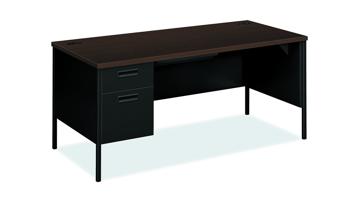 The Hon Company Honp3266Lmop Desk, 66&quot; W X 30&quot; D X 29 1/2&quot; H, Mocha/Black