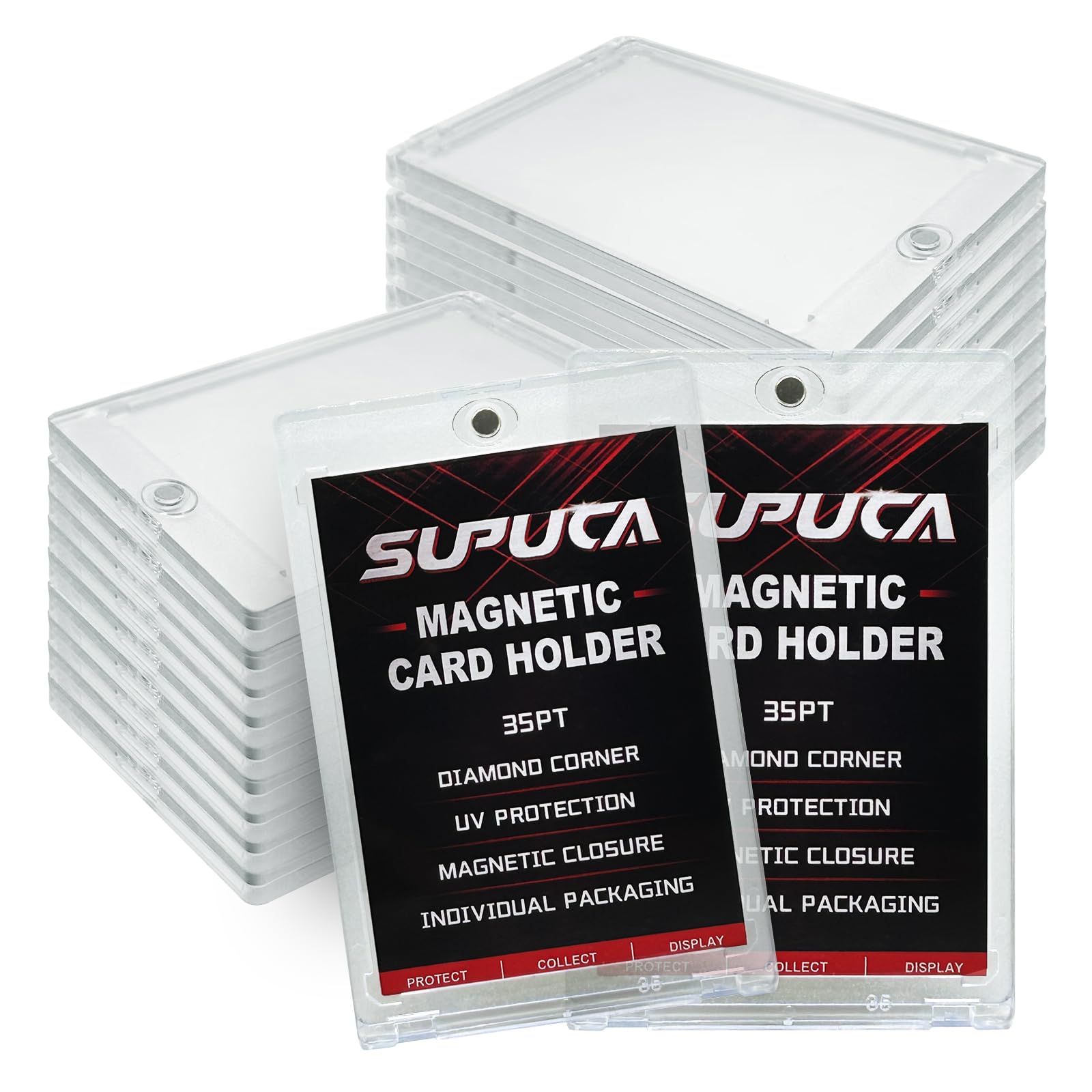 Supuca Magnetic Card Holder 50 Pack 35Pt One Touch Card Holder Trading Card Protectors For Baseball Cards Sports Card