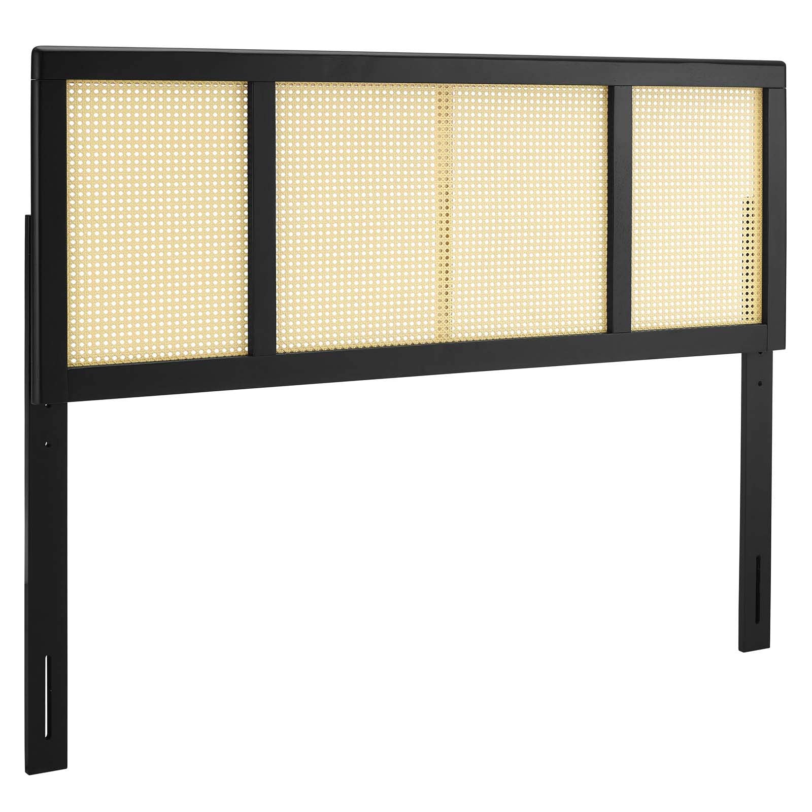 Modway Delmare Cane Woven Rattan King Headboard In Black