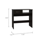 Treia Home Office Set with Computer Desk and Free-Standing Bookcase, Black