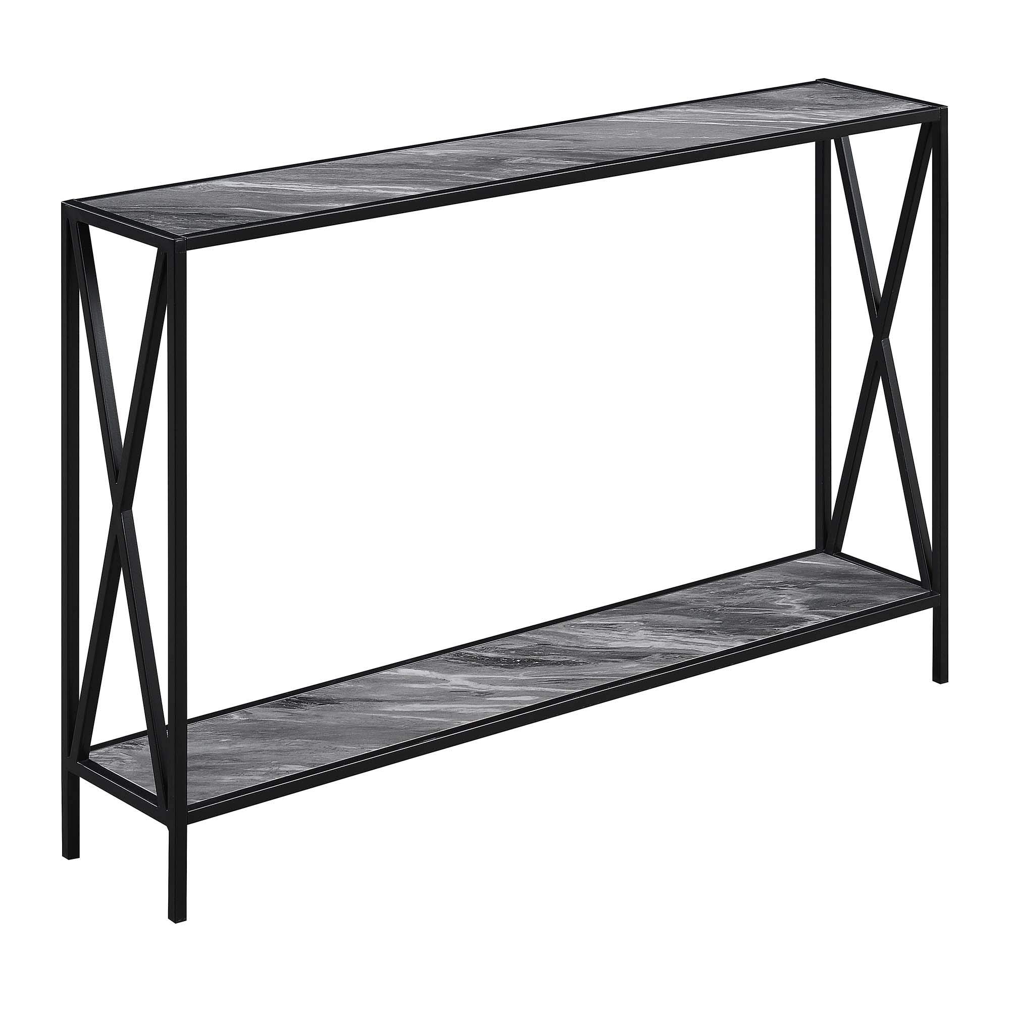 Convenience Concepts Tucson Console Table 47.25 - Modern Sofa Table with Storage Shelf, Entryway Hall Table for Living Room, Gra