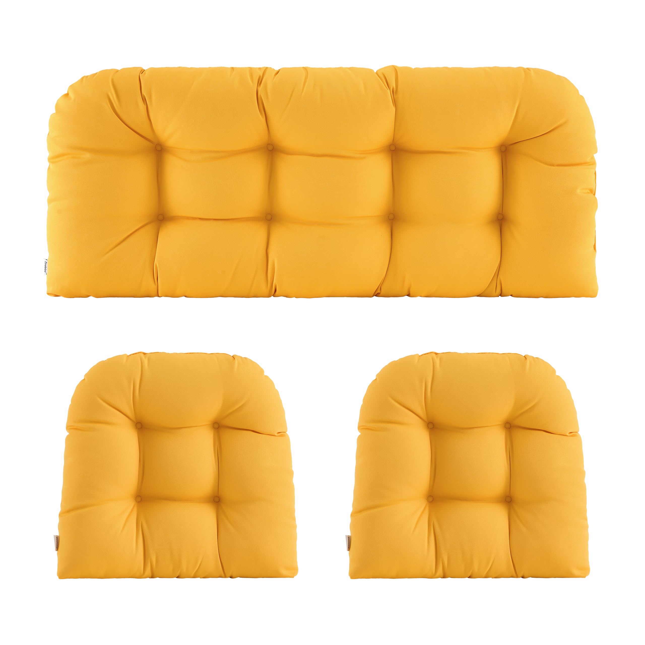 Zeolabs Wicker Chair Cushions Of 3 Pieces Waterproof Tufted Outdoor Seat Cushions For Patio Furniture Sofa Settee Couch,1 Lovese