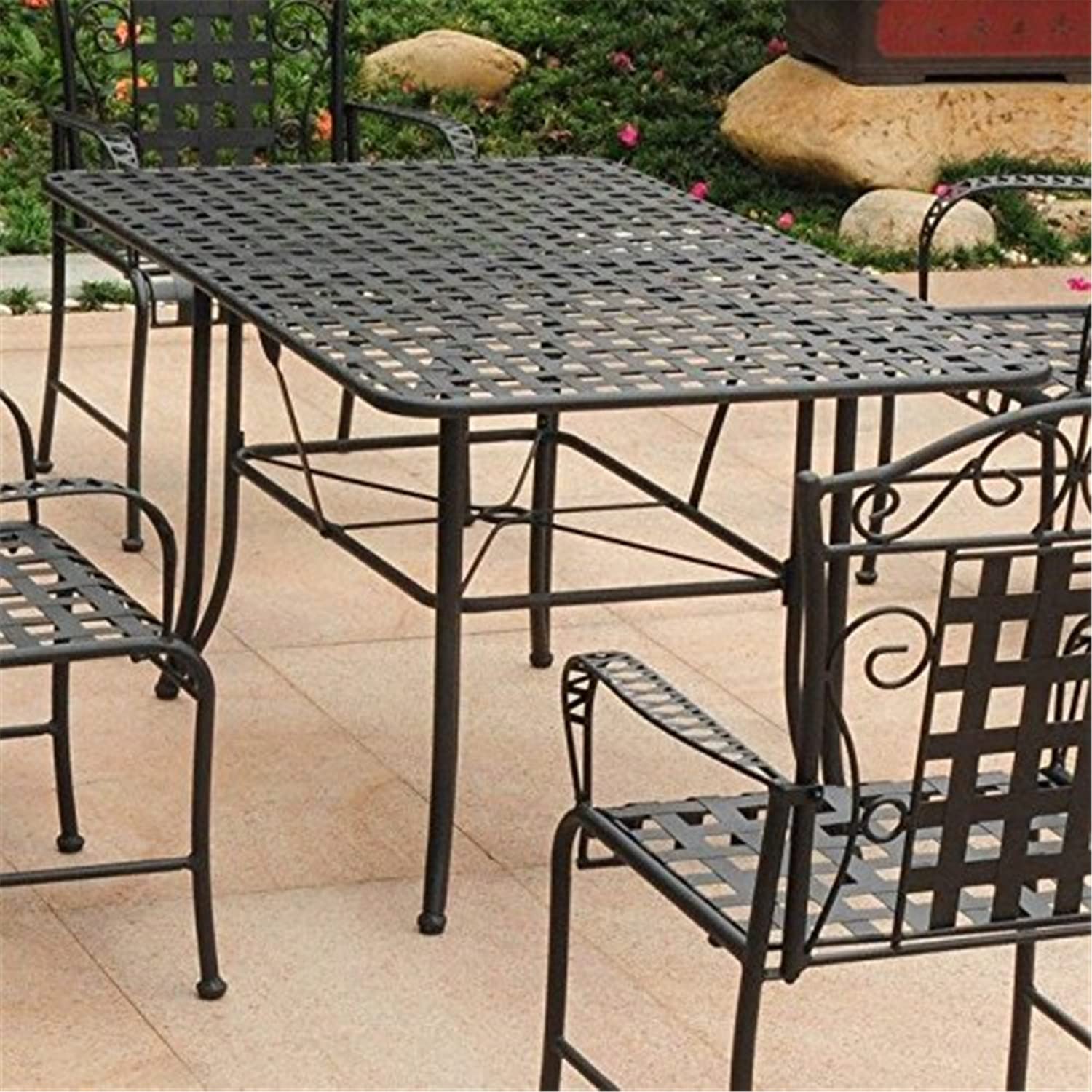 International Caravan Mandalay Iron Outdoor 60" Dining Table