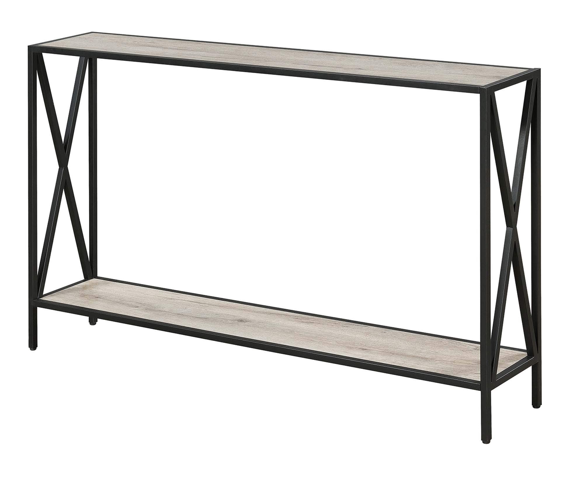 Convenience Concepts Tucson Console Table 47.25 - Modern Sofa Table with Storage Shelf, Entryway Hall Table for Living Room, San