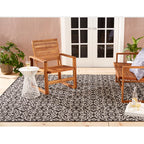 Nicole Miller New York Patio Country Danica Transitional Geometric Indoor/Outdoor Area Rug, Black/Grey, 3'11'X5'2'