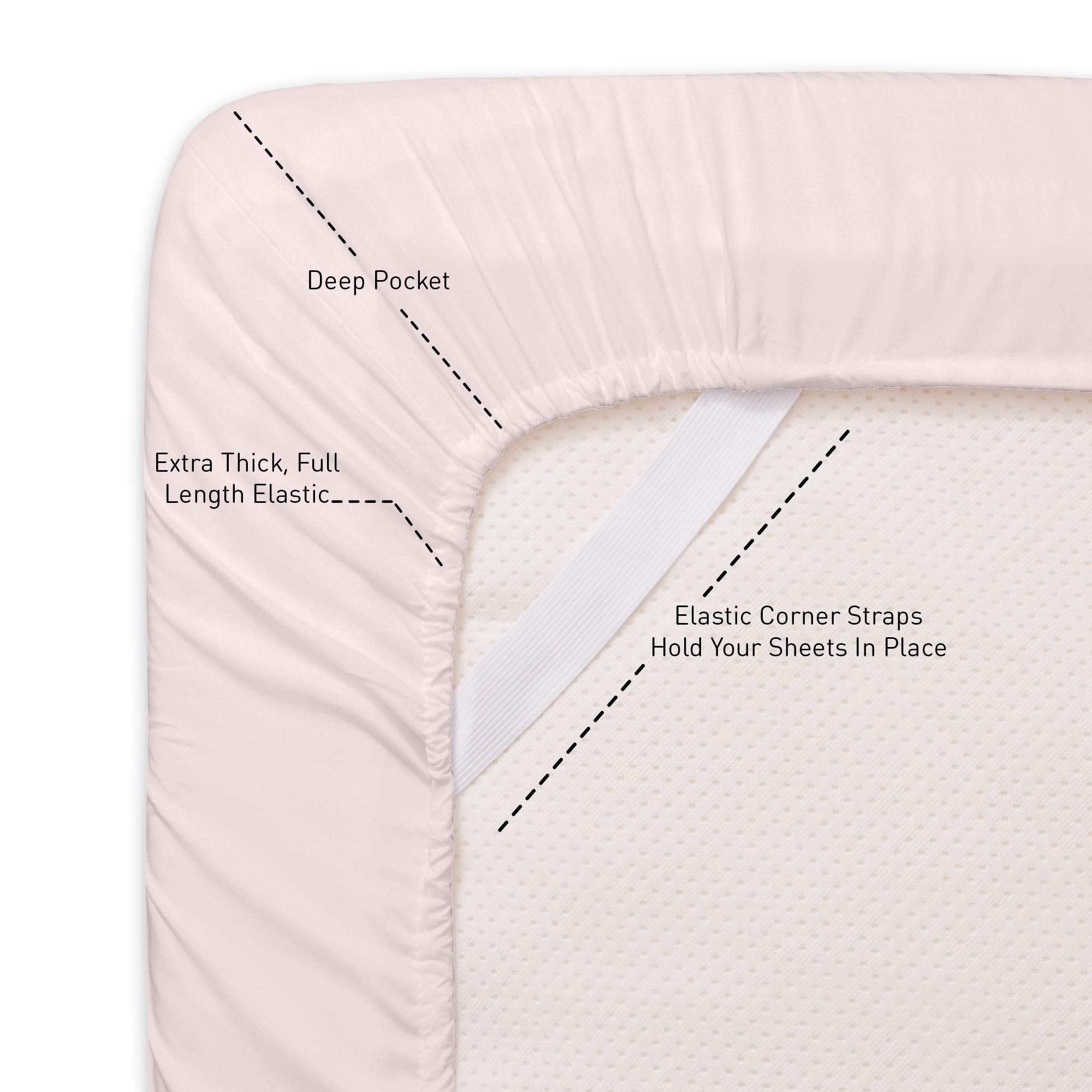 King Size Bed Sheets - 6 Piece 1500 Supreme Collection Fine Brushed Microfiber Deep Pocket King Sheet Set Bedding - 2 Extra Pillow Cases, Great Value, King, Pale Pink