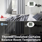 Bgment Light Grey Blackout Curtains For Bedroom 45 Inch Length, Rod Pocket 100% Blackout Curtains With Thermal Liner Darkening Curtains For Living Room, Each Window Curtains 2 Panels, 42 X 45 Inch