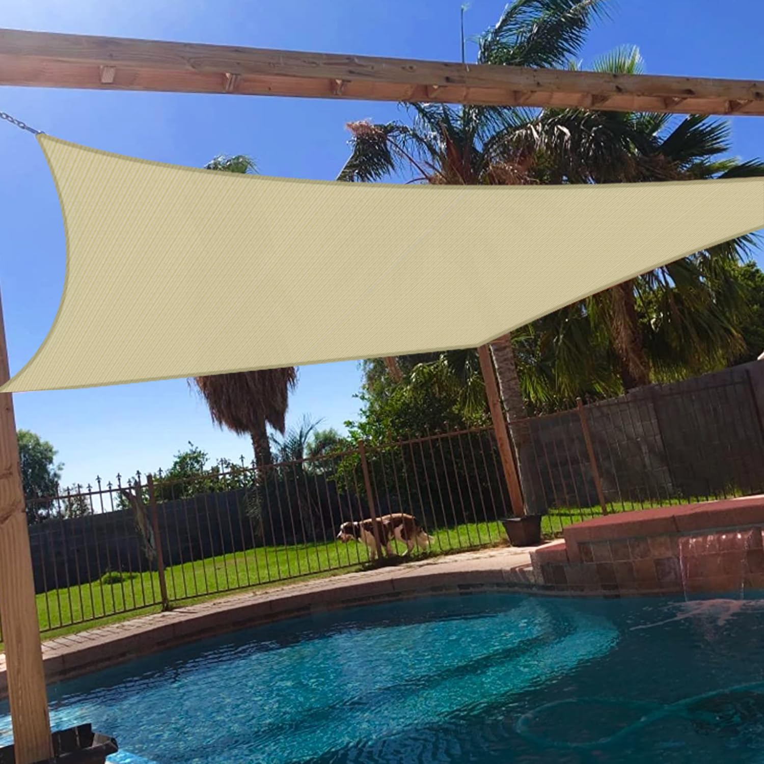 Windscreen4Less 16' X 20' Sun Shade Sail Rectangle Outdoor Canopy Cover Uv Block For Backyard Porch Pergola Deck Garden Patio (B