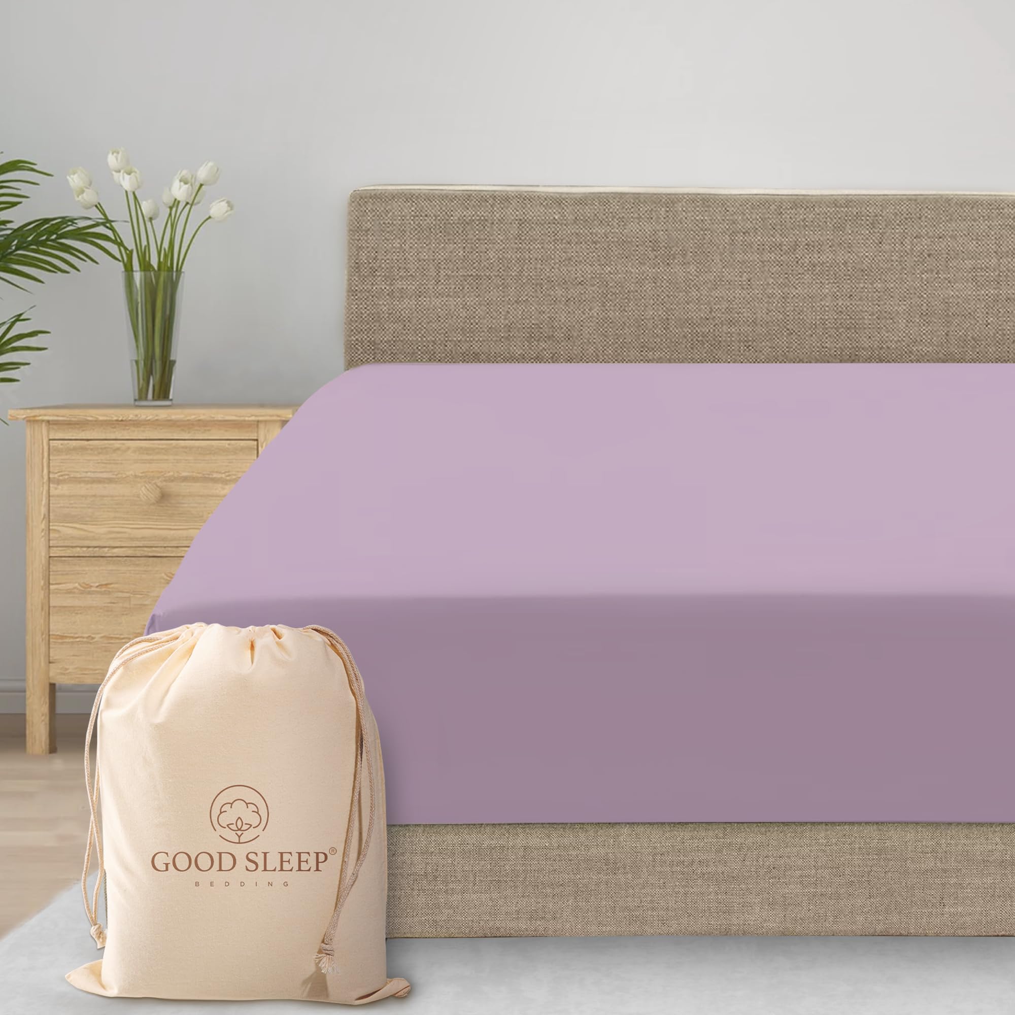 Good Sleep Bedding Fitted Sheet King - 800 Tc King Fitted Sheet Only, 100% Egyptian Cotton 16 Inch Deep Pocket Fitted Sheets, So