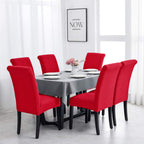 Joccun Chair Covers For Dining Room Set Of 6,Water Repellent Dining Chair Slipcovers Stretch Dining Room Chair Covers Seat Protector,Washable Parsons Chair Cover For Home,Hotel,Banquet(Ruby,6 Pack)