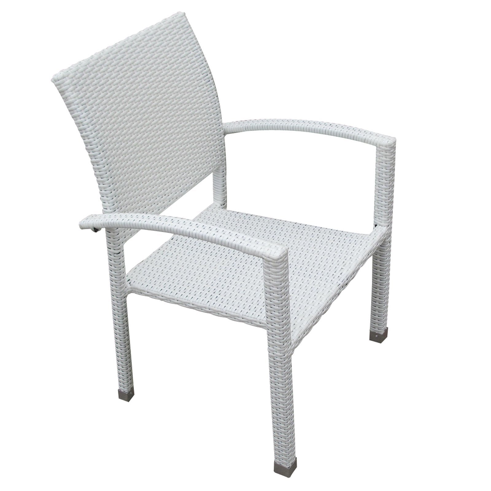 Four Outdoor Stackable Dining Chairs In White